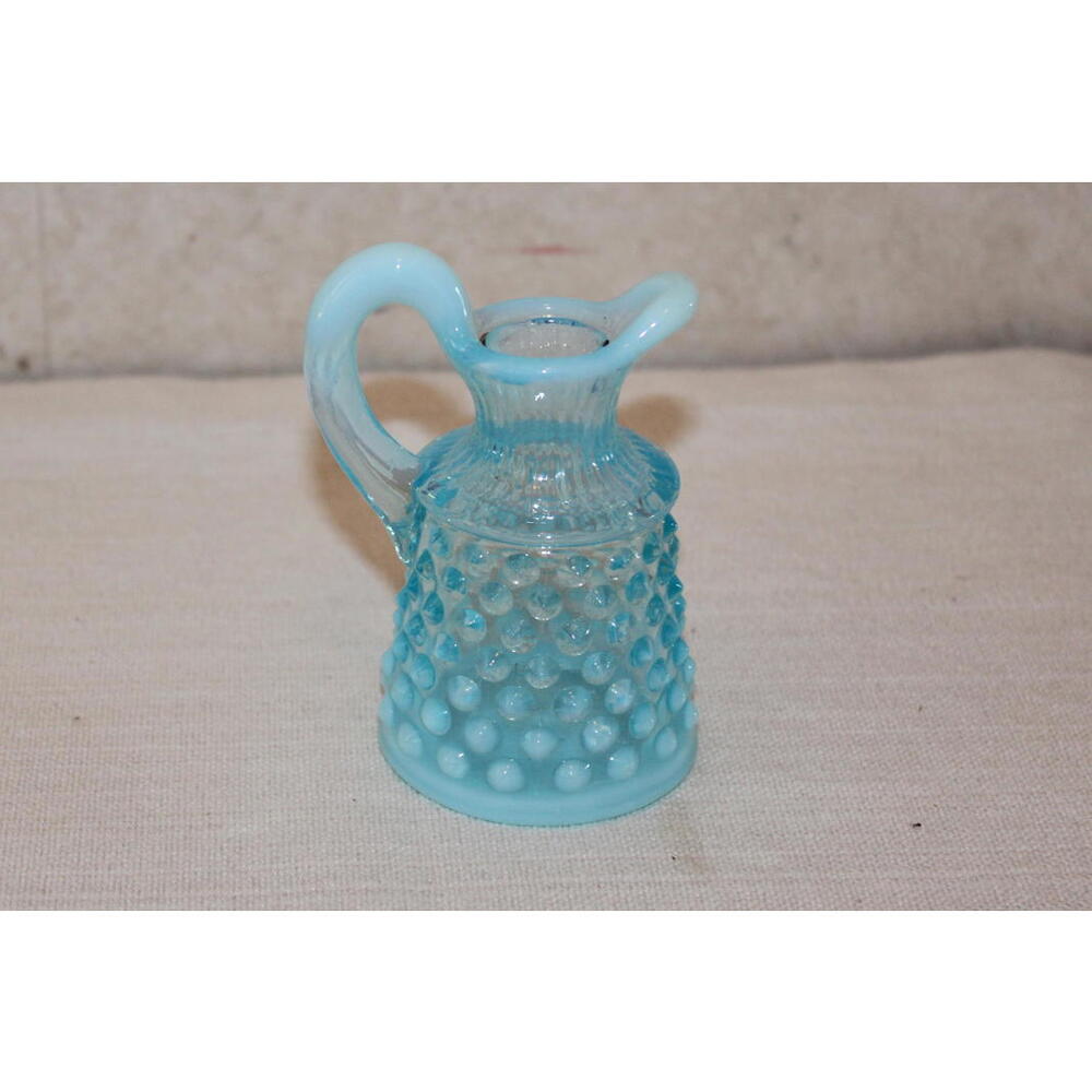 Vintage Fenton Blue Opalescent Hobnail Cruet / Small Decanter – No Stopper - Picture 2 of 4